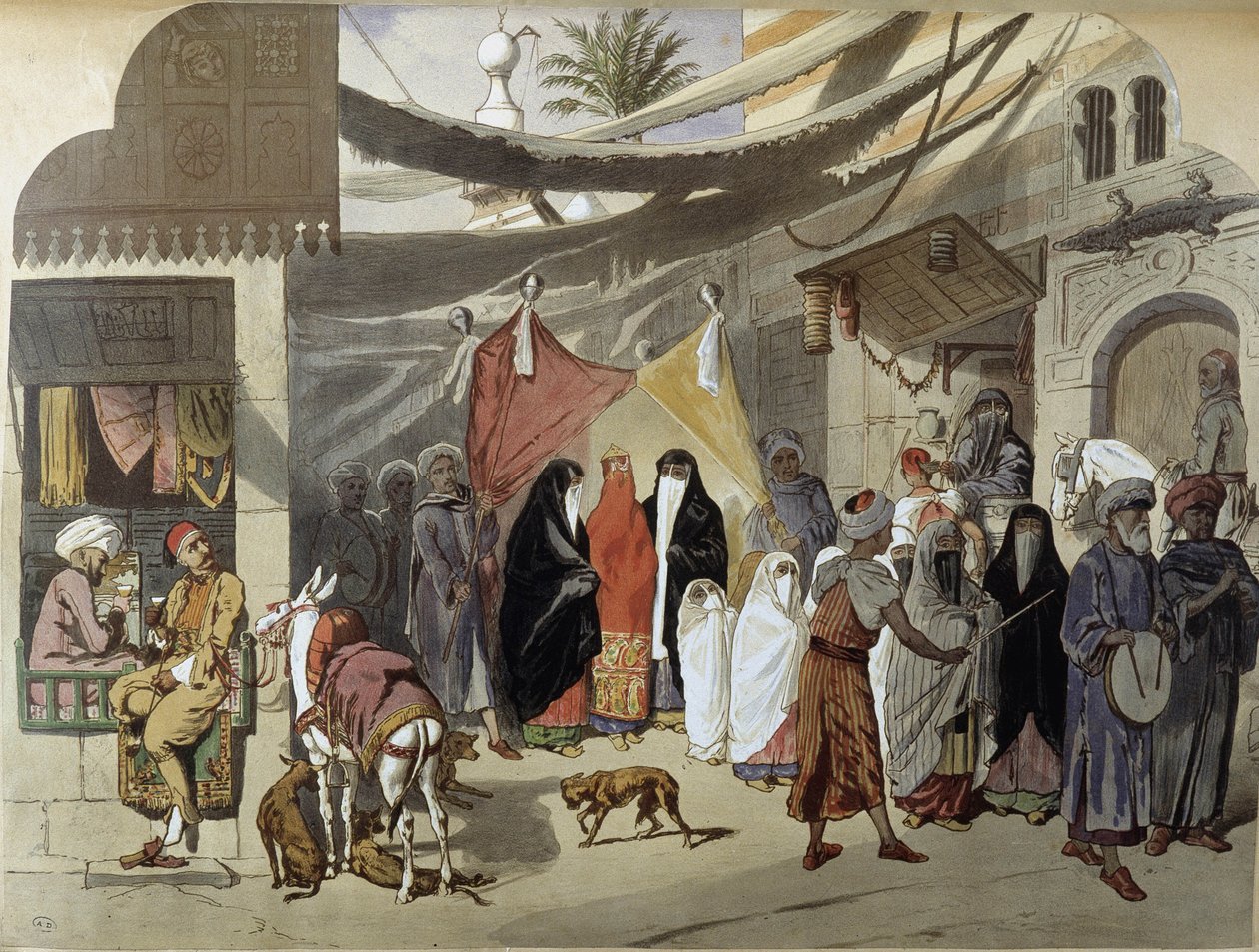 Arab házasság Kairóban – a „modern Egyiptomban”, Henri de Amount, v.1870 alkotó: French School