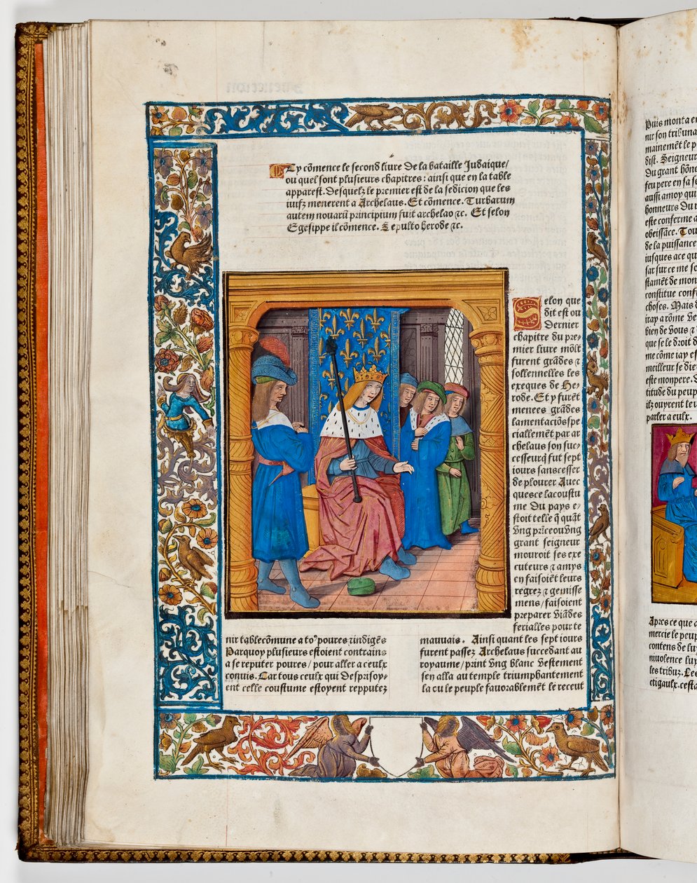 Arkhelaosz a trónon apja, Nagy Heródes halála után, Kr.e. 4-ben (kézzel színezett nyomat) alkotó: French School