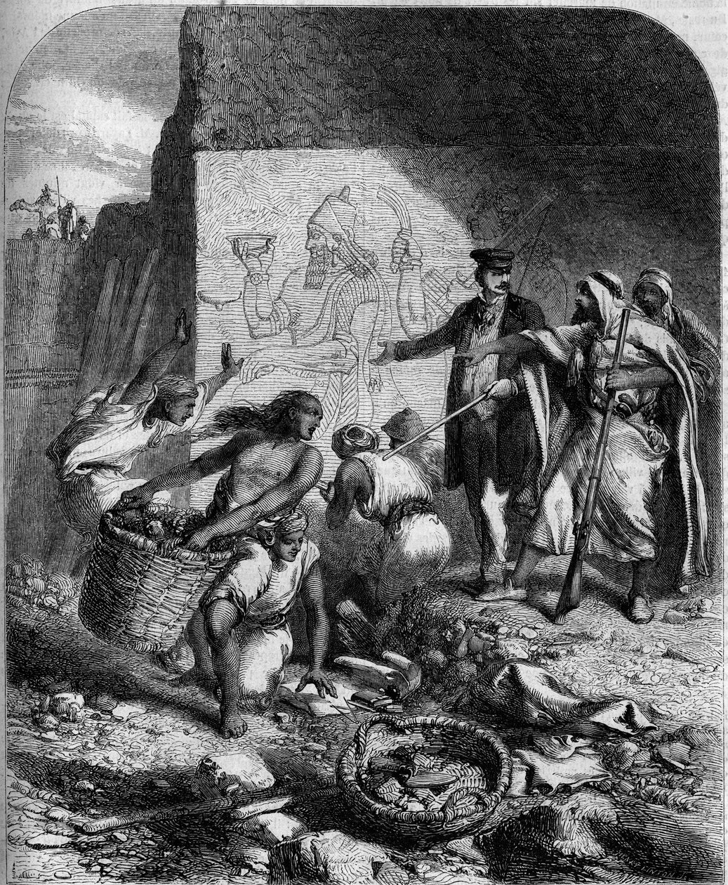Régészeti ásatások: Austen Henri Layard angol régész alacsony asszír domborműveket fedezett fel Nemroudban (Kis-Ázsia) alkotó: French School