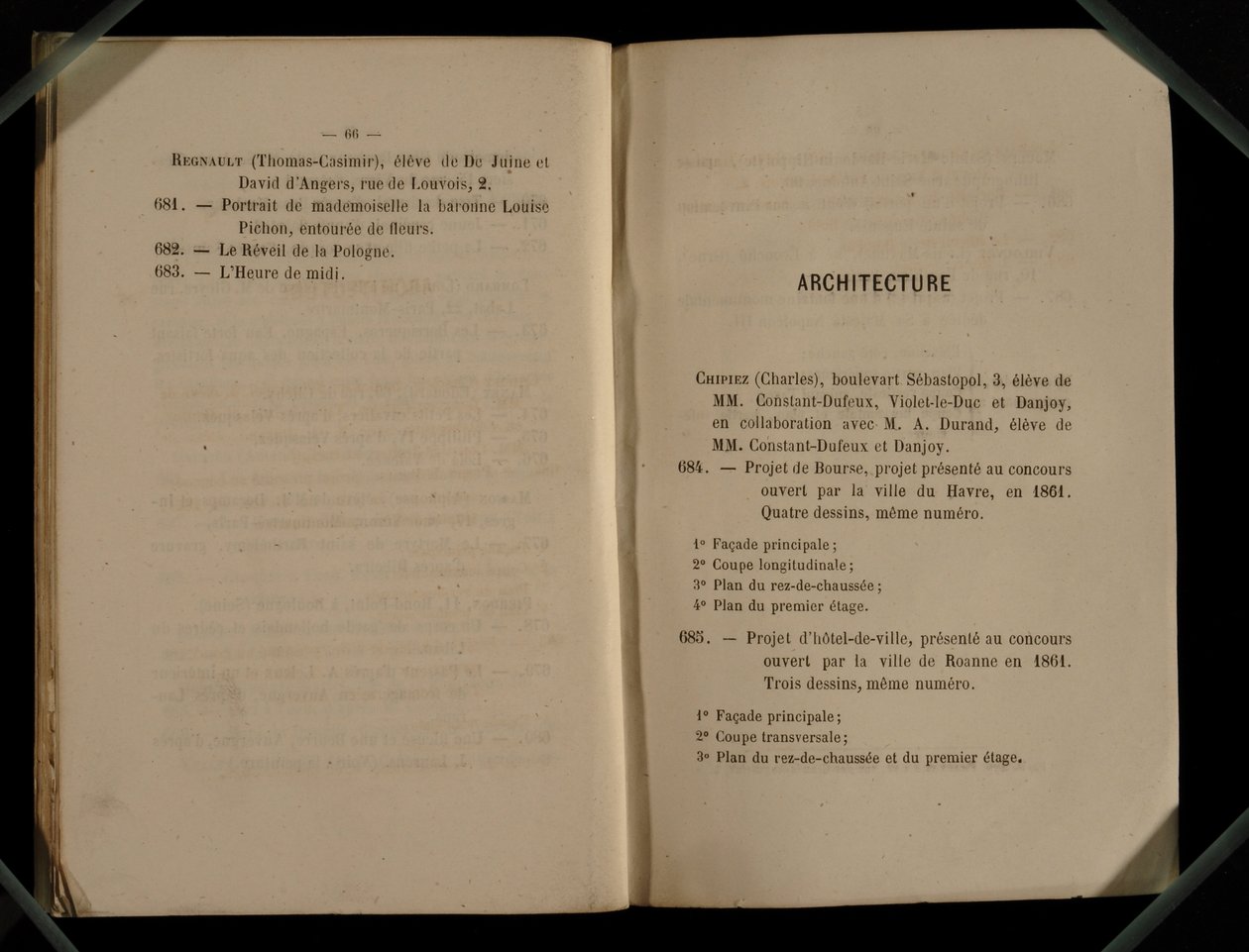 Építészeti fejezet, a Salon des Refuses-ből, 1863 alkotó: French School
