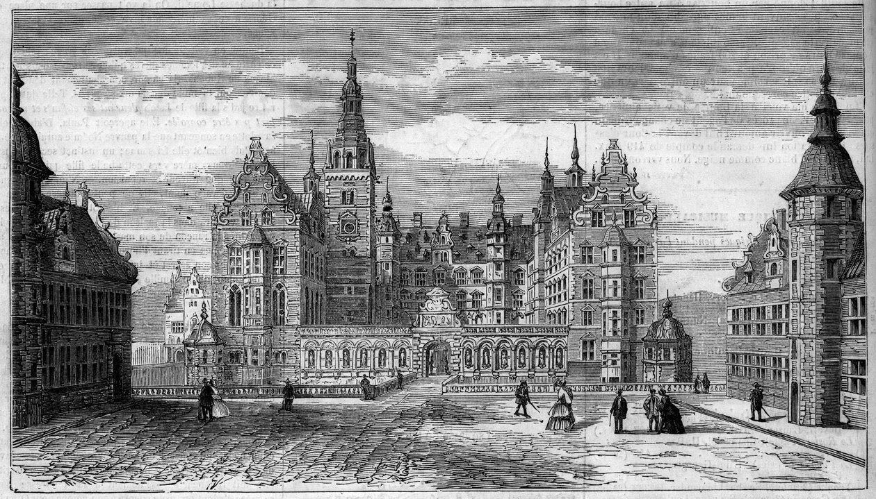 Építészet: a dániai Frederiksborg kastély külső képe (1625 körül) alkotó: French School