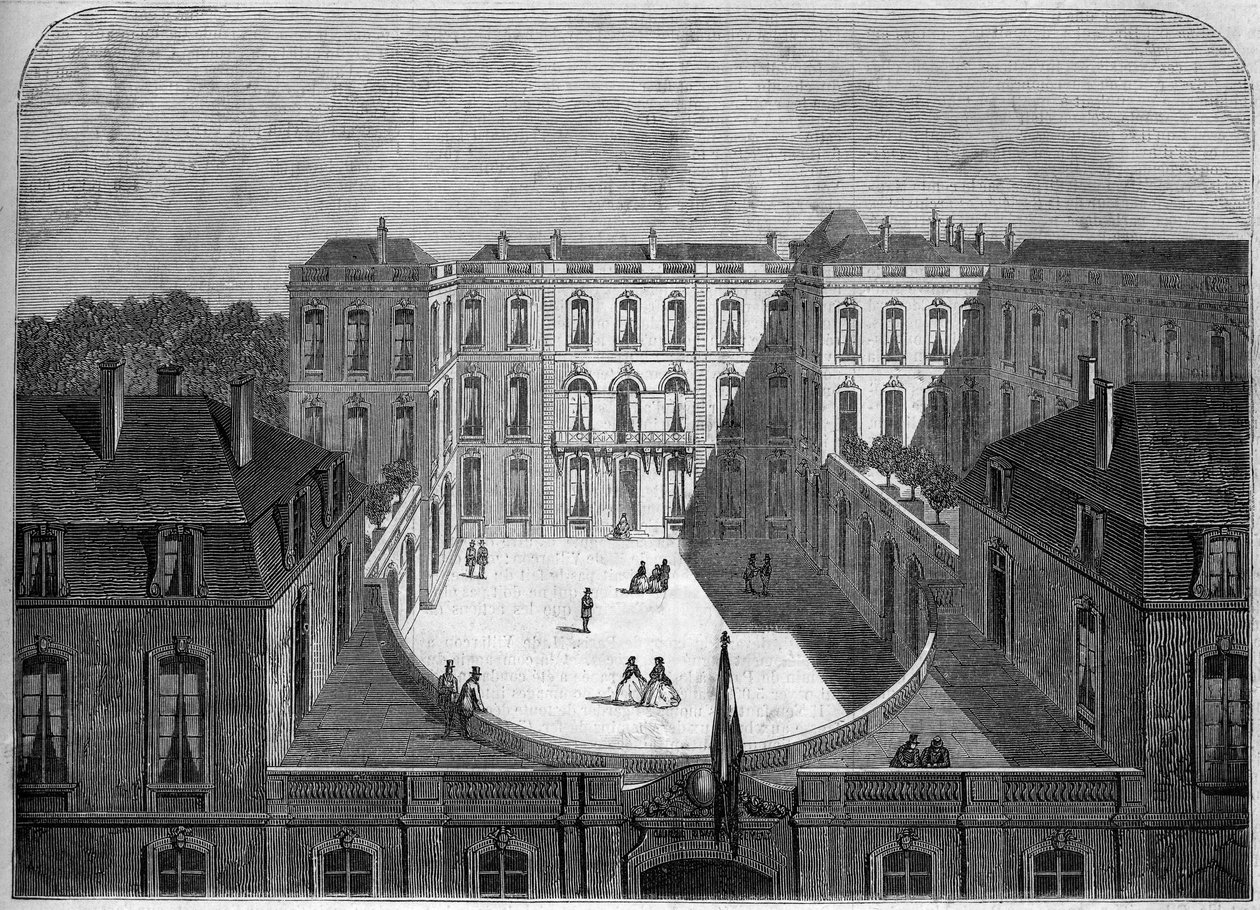 Építészet: kilátás a Caisse des depots et consignations szállodájára (18-19. század), Párizs alkotó: French School