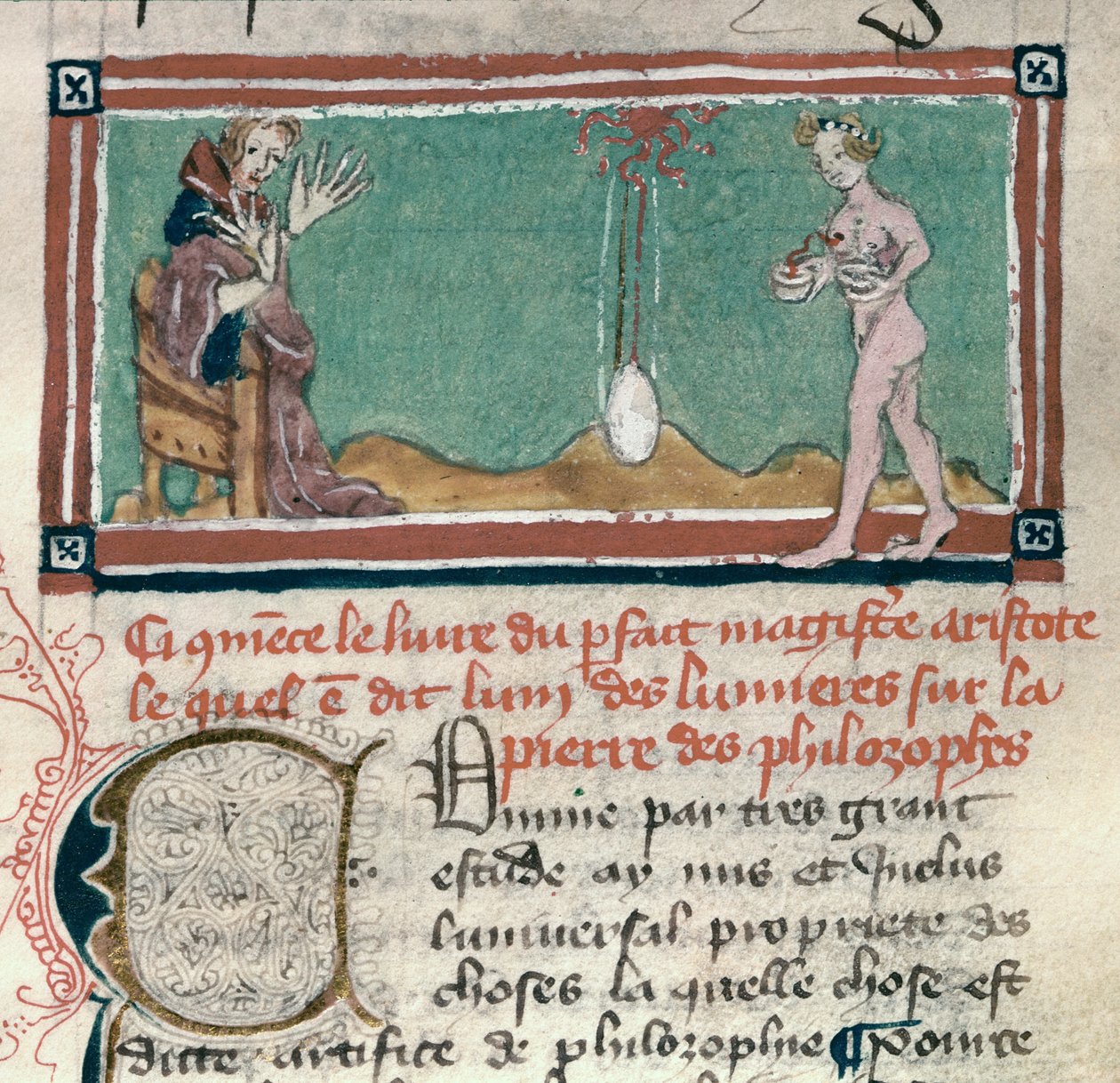 Arisztotelész (Kr. e. 384-322) és a Filozófusok Köve, okkult szövegek gyűjteményéből alkotó: French School