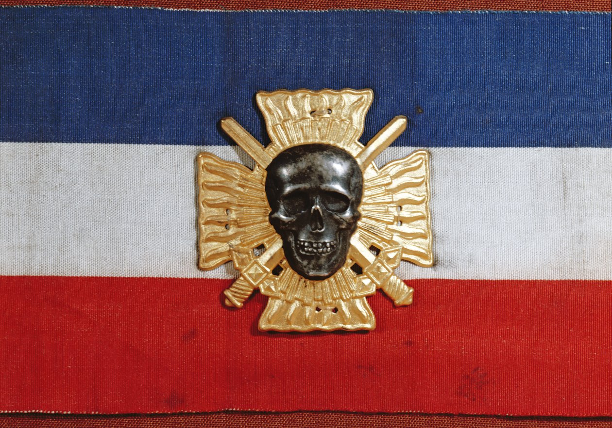 Croix-de-Feu karjelvénye, 1930-as évek (szövet és fém) alkotó: French School