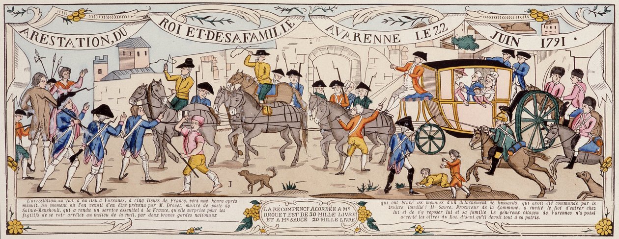 A király és családja letartóztatása Varennes-ben 1791. június 22-én alkotó: French School