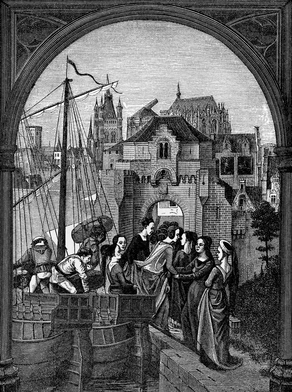 "A Maximus zsarnok flottájának megérkezése Kölnbe" alkotó: French School