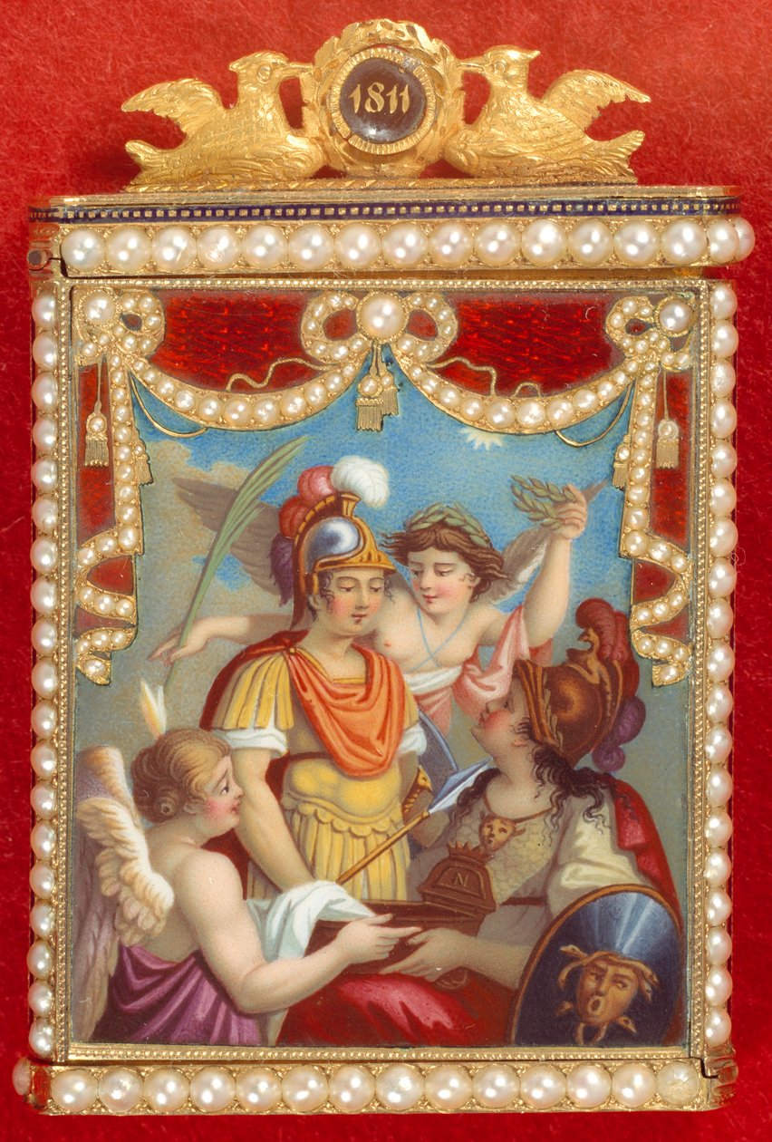 Art France: jegyzetfüzet az ő esetében allegóriával a római király születésekor (II. Napóleon, I. Napóleon császár fia (1769-1821)) alkotó: French School