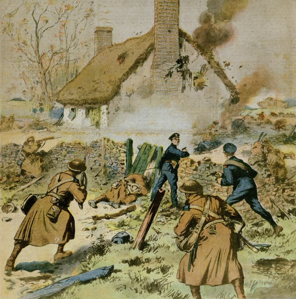 Rendőrség és brit csapatok támadása a Sinn-Fein által megszállt farmon, a Le Petit Journal címlapja, 1910. december 5. alkotó: French School