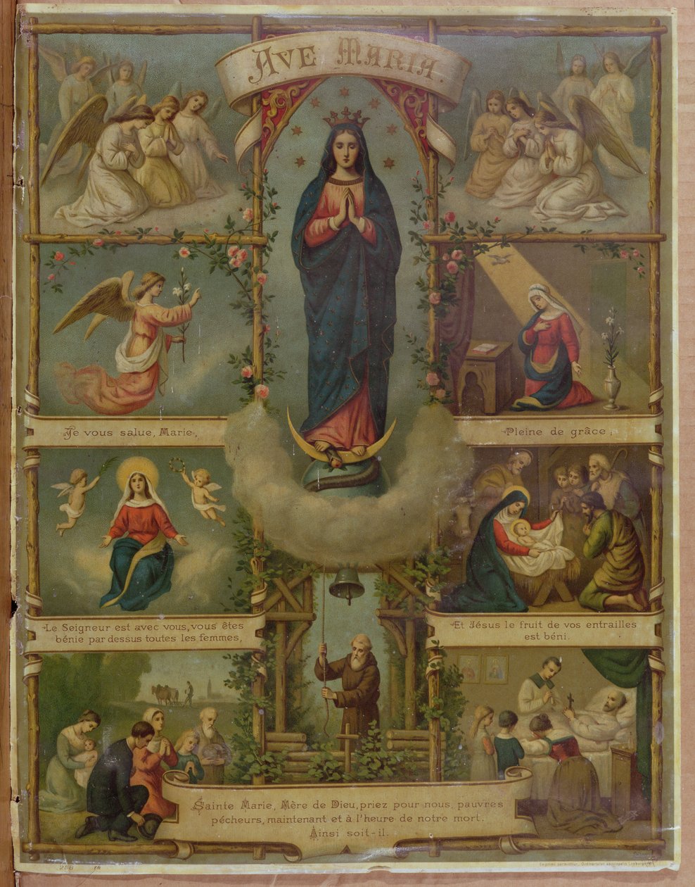 Ave Maria imakártya alkotó: French School