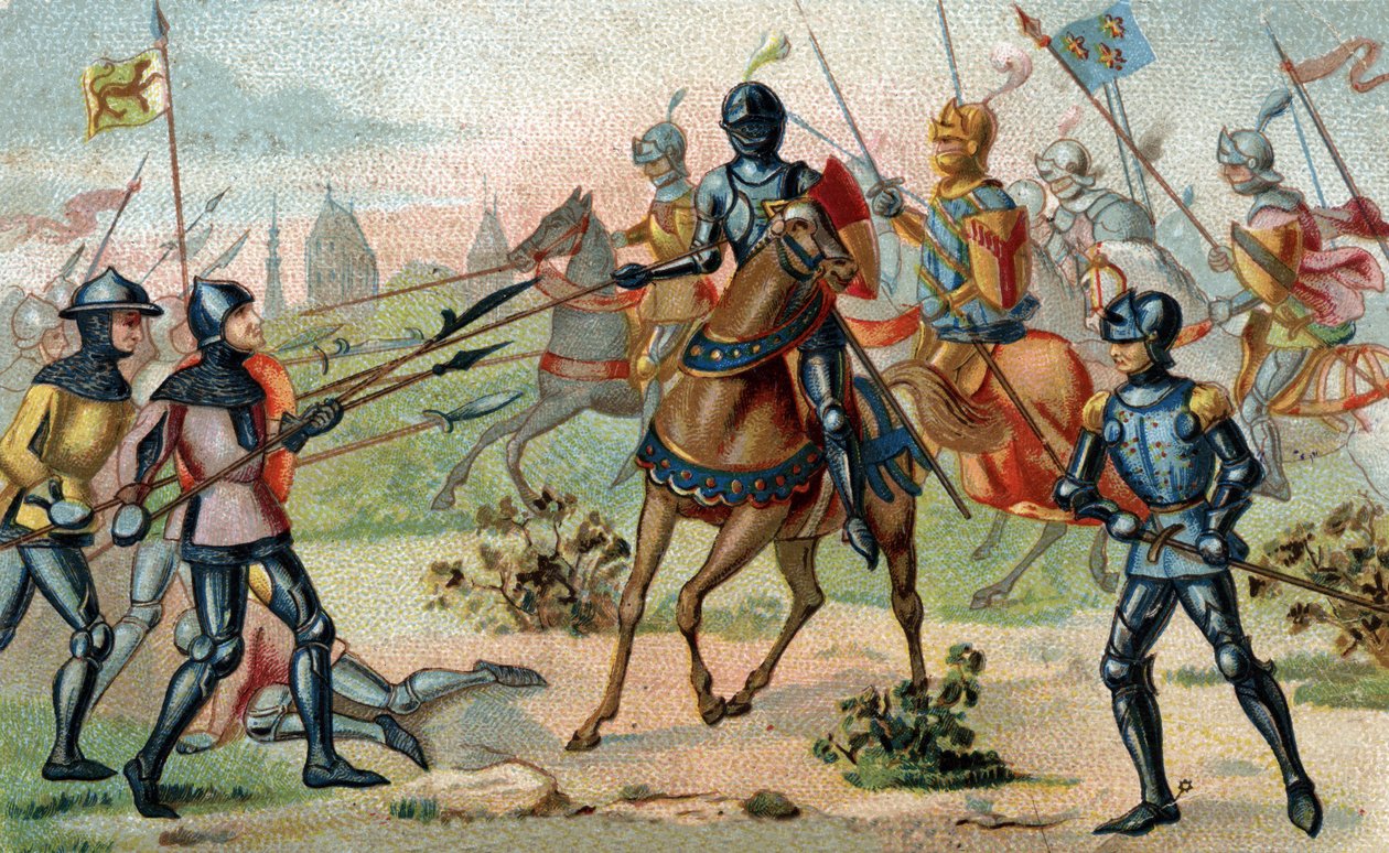 ROSEBECQUE-I CSATA 1382. NOVEMBER 27-ÉN (Rozebeke, Belgium). A 19. század végének kromolitográfiája. alkotó: French School