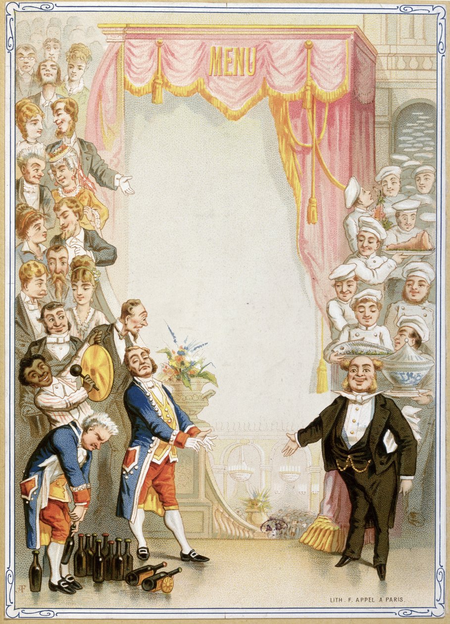 Étlap minta hátterében, 19. század vége alkotó: French School