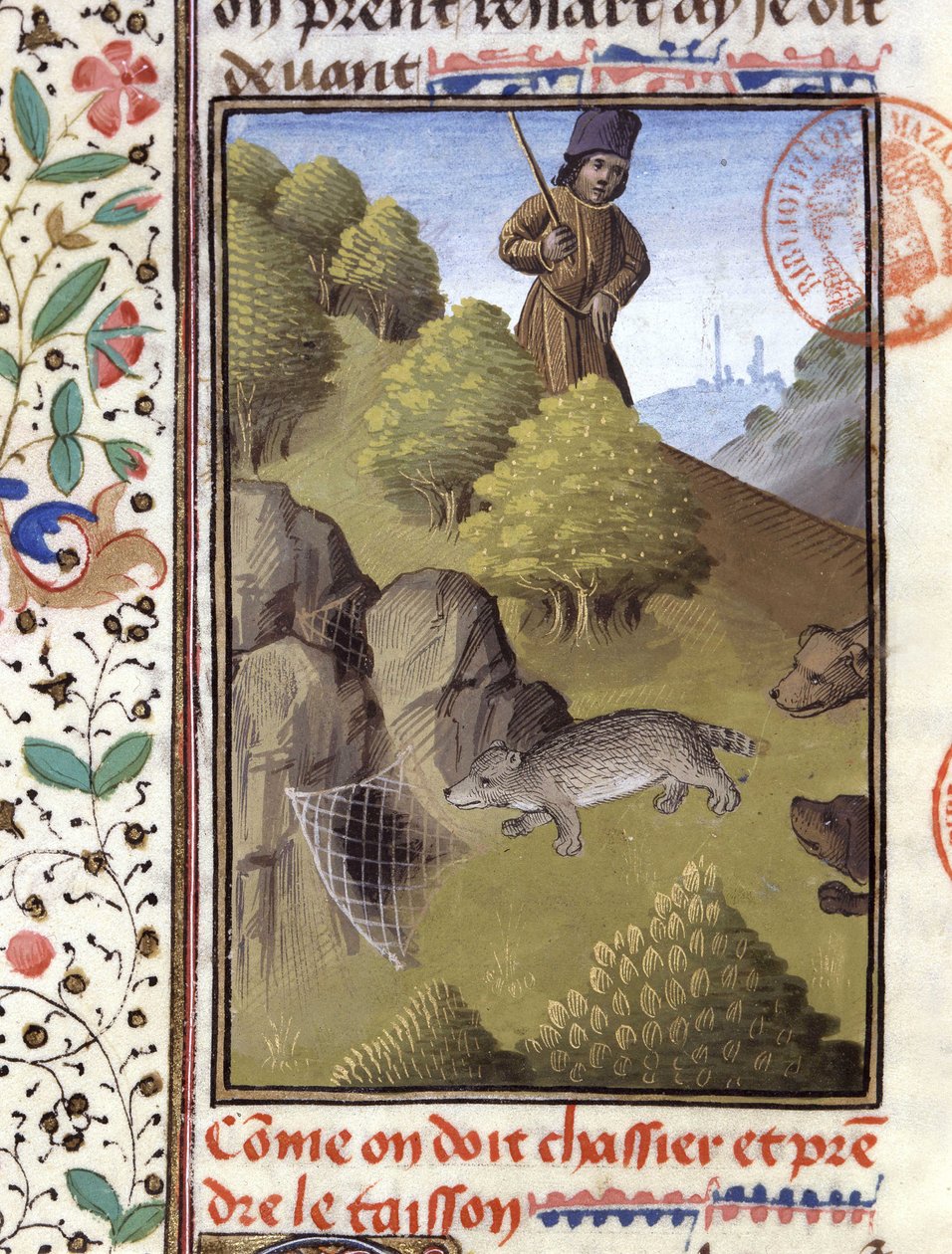 Borzvadászat - Gaston Phoebus, Foix grófjának, Béarn urának vadászkönyvében” alkotó: French School