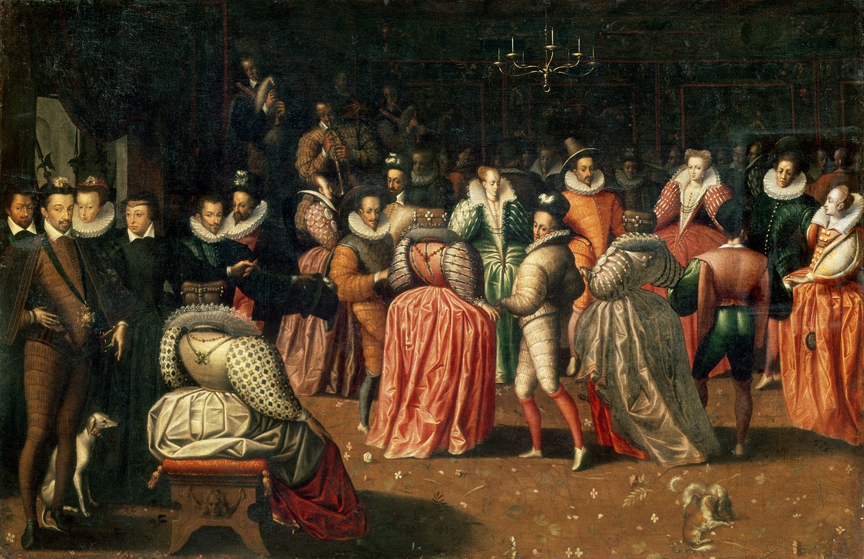 Bál III. Henrik francia király udvarában, vagy Alencon hercegének bálja, 16. század 2. fele (panel) alkotó: French School
