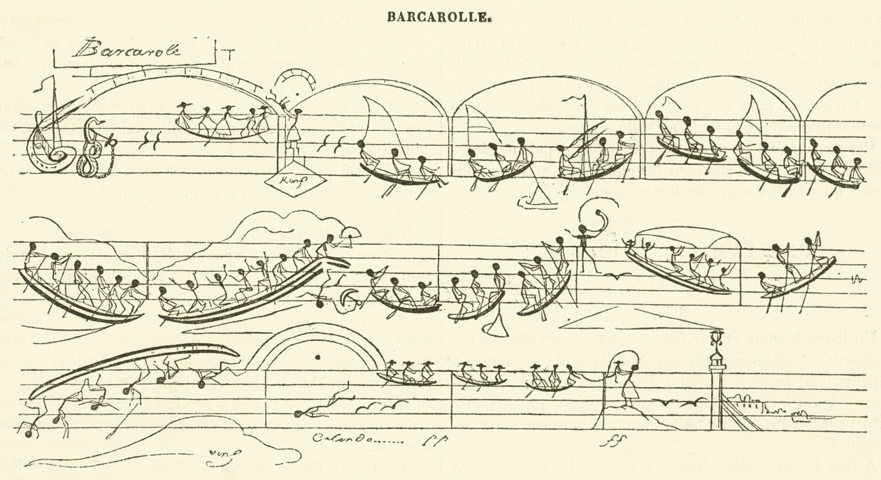 Barcarolle (metszet) alkotó: French School