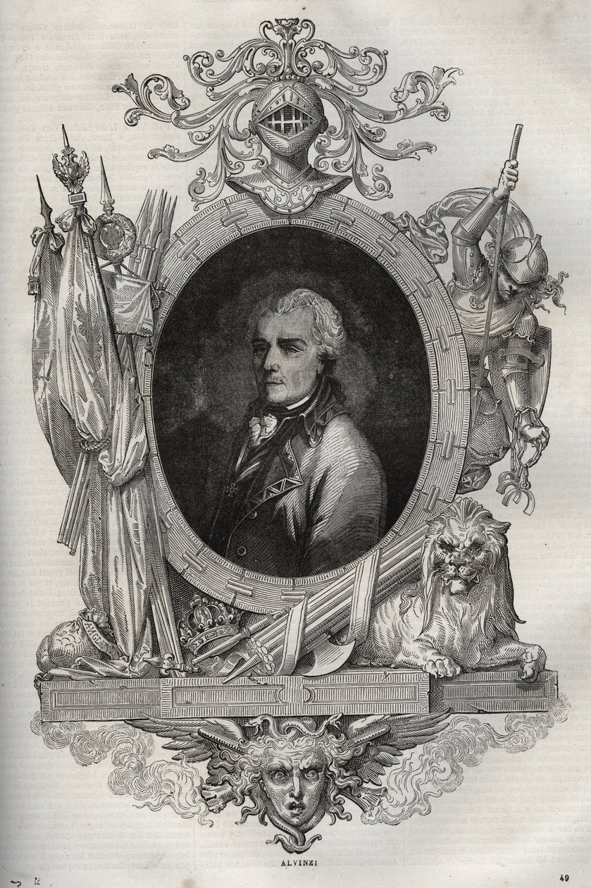 Alvinczi József báró (Alvinczy von Borberek) (1735-1810) osztrák tábornok - - Maurice La Charest új nemzeti enciklopédiája - 1870 - alkotó: French School