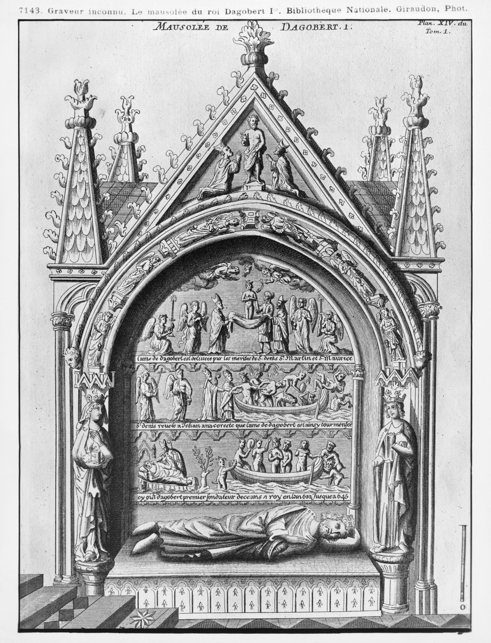 Saint-Denis-bazilika, I. Dagobert (605-39) frankok királyának mauzóleuma, Adolphe Victor Geoffrey-Dechaume (1816-92) restaurálta 1862-ben alkotó: French School
