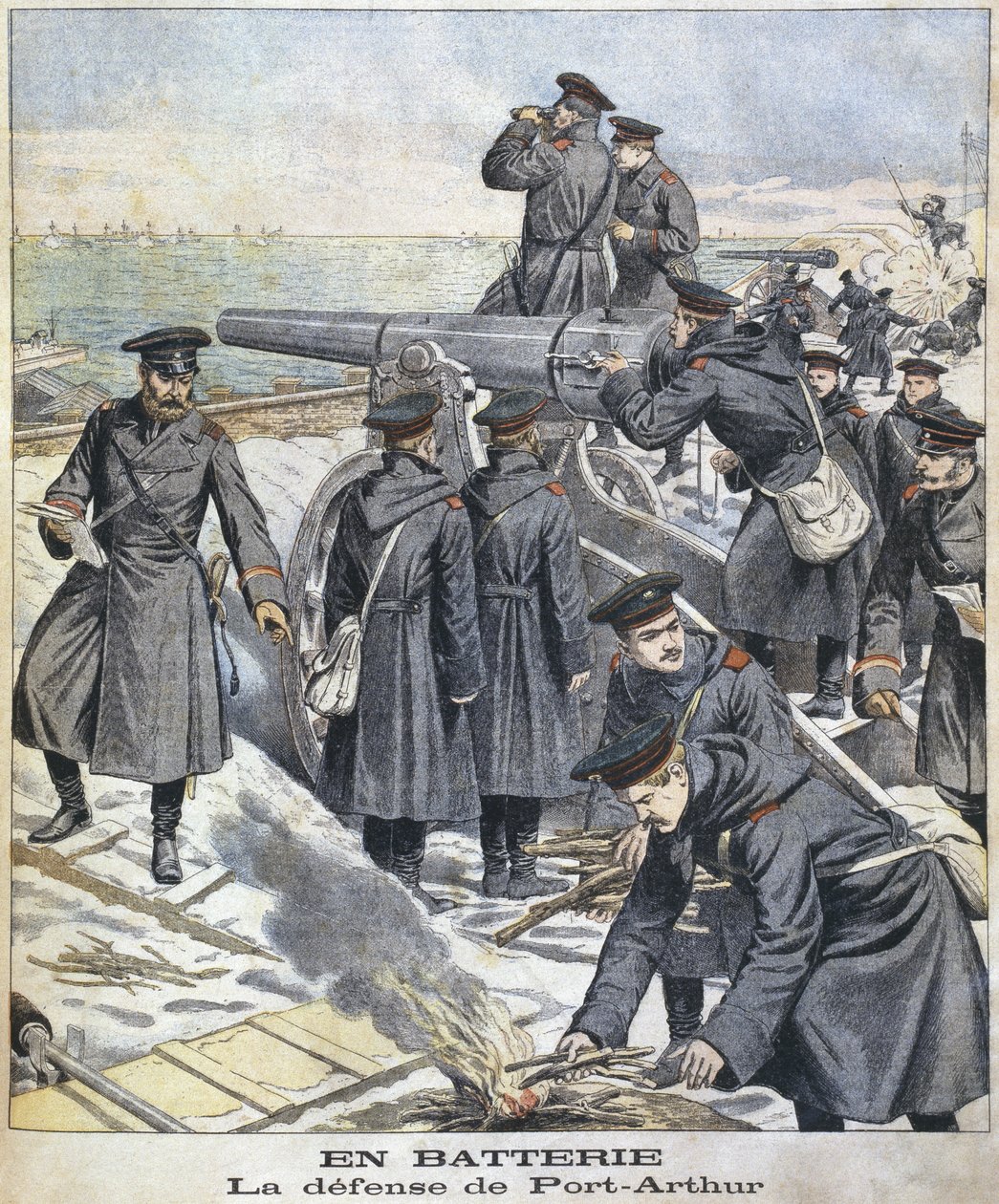 Elem, Port Arthur védelme, illusztráció a le Petit Journal: Supplement Illustre, 1904. március 27. alkotó: French School