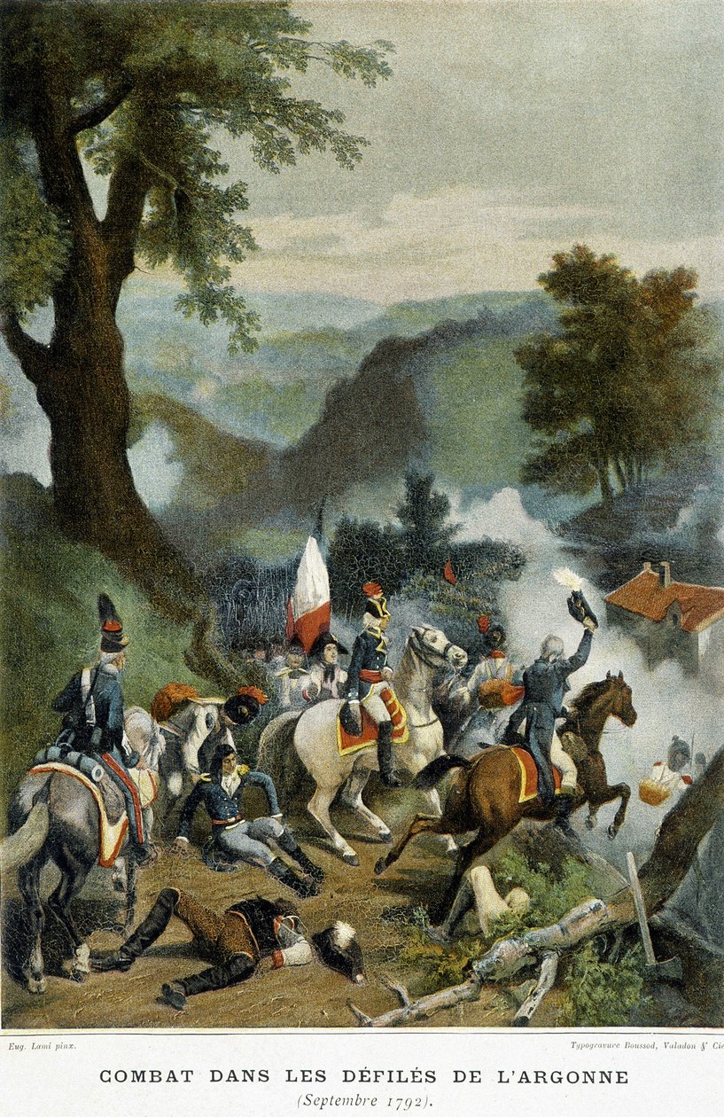 Harc az Argonne-i területeken (Ardennek, Marne és Meuse). Dumouriez ebben a hadjáratban (1792) nyerte meg Valmy győzelmét. alkotó: French School