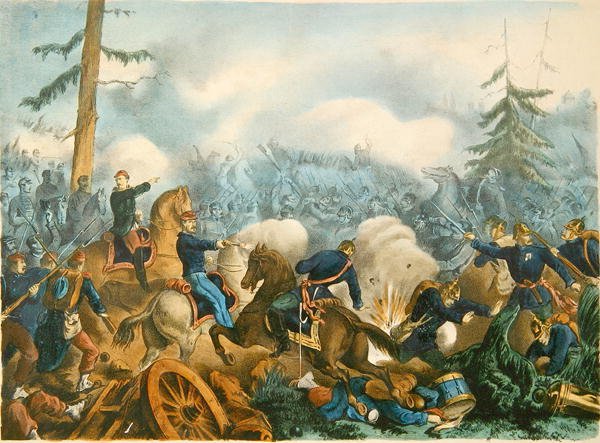 Bapaume-i csata, 1871. január 3., metszet: F. Wentzel, Párizs (színes metszet) alkotó: French School
