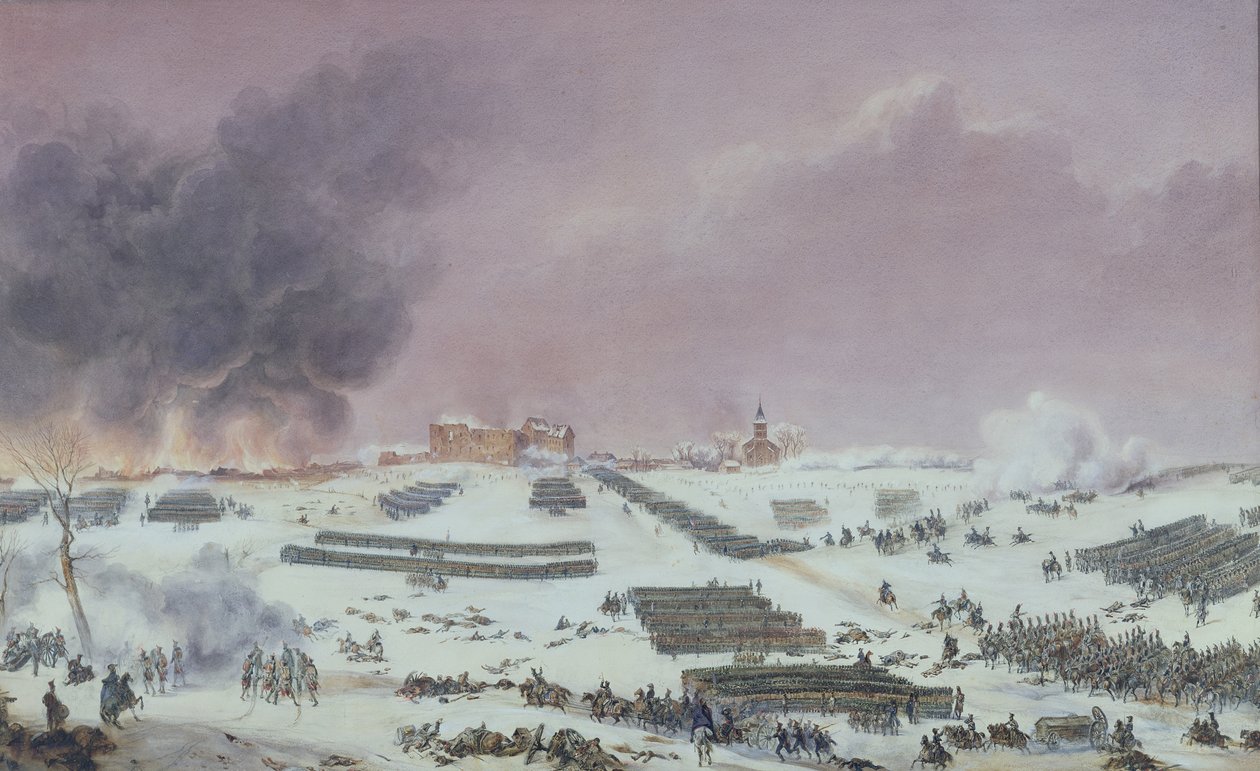 Eylau-i csata, 1807 (színes akvatinta) alkotó: French School