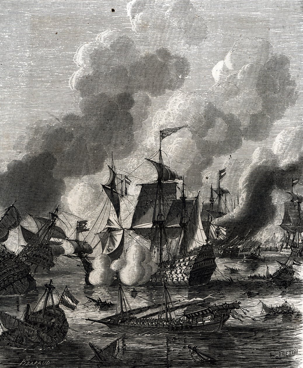 A lagosi csata tengeri csata volt a kilencéves háború alatt 1693. június 27-én (metszet) alkotó: French School