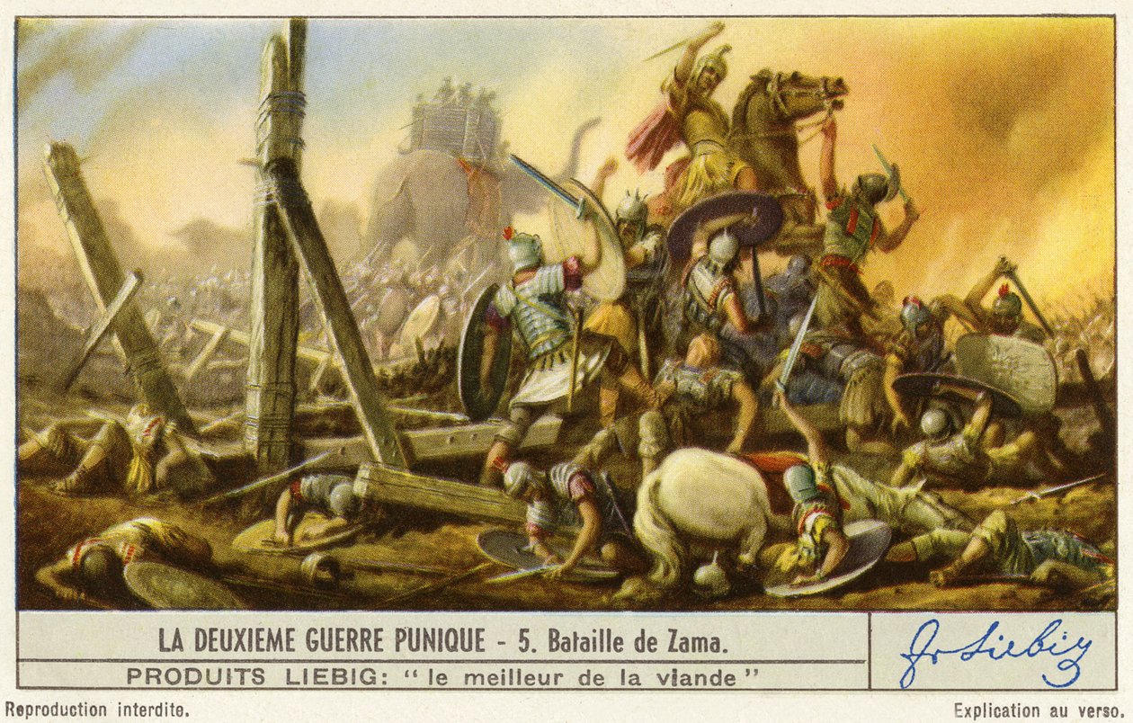 Zamai csata, Második pun háború, Liebig-kártya alkotó: French School
