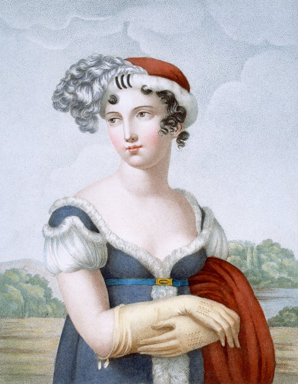 Gyönyörű hölgy polonéz stílusban, L. Dibart metszetével alkotó: French School
