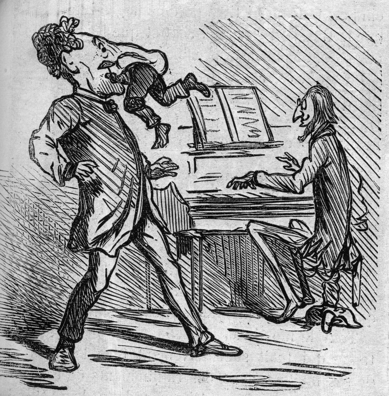 Mielőtt elénekelné Mr. Offenbach zenéjét, Hyacinthe tenort megütik, hogy némi enyhülést adjon a fejhangjainak. A francia honosítása a német zeneszerző, Jacques Offenbach (1819-1880) zongorázik és Louis Hyacinthe Duflost, dit Hyacinthe alkotó: French School
