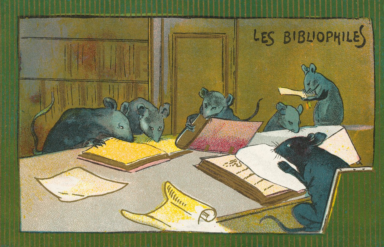 Bibliofil patkányok (chromolitho) alkotó: French School