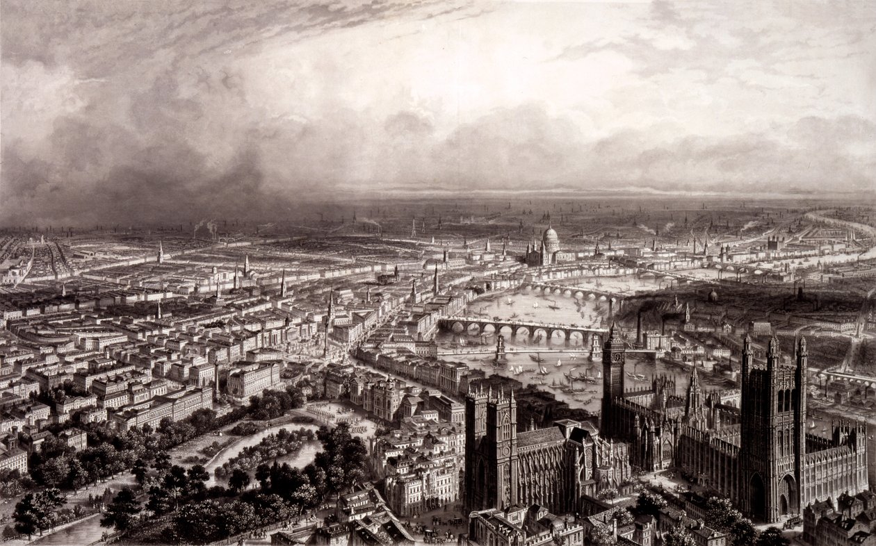 London madártávlatából, 1840-55 körül alkotó: French School