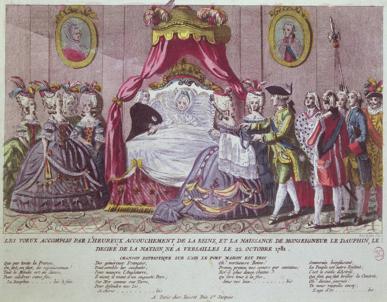 A Grand Dauphin születése, Louis Joseph (1781-1789) (színes metszet) alkotó: French School