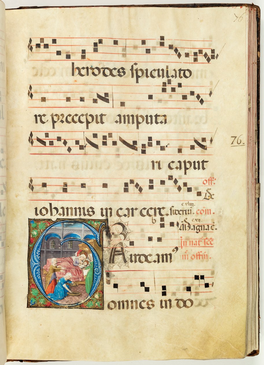 Szűz születése, Graduál, f.76 (tinta, tempera és aranylevél pergamenen) alkotó: French School
