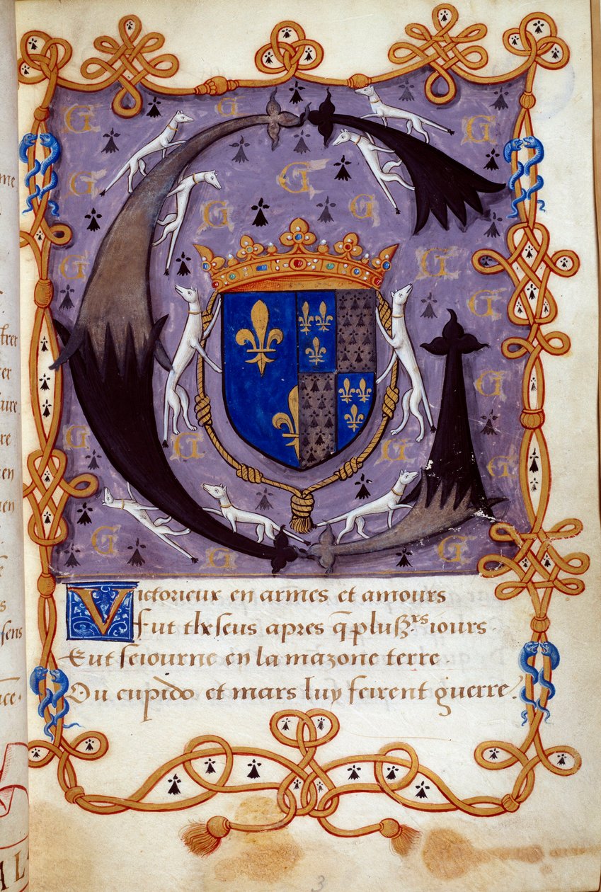 Claude francia királyné Blazon (1499-1524), Francois I. felesége Miniatűr egy 16. századi kéziratból. Chantilly, Conde Múzeum alkotó: French School