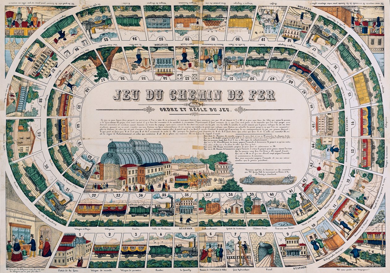 Tábla egy vasúti játékhoz, 1850 alkotó: French School