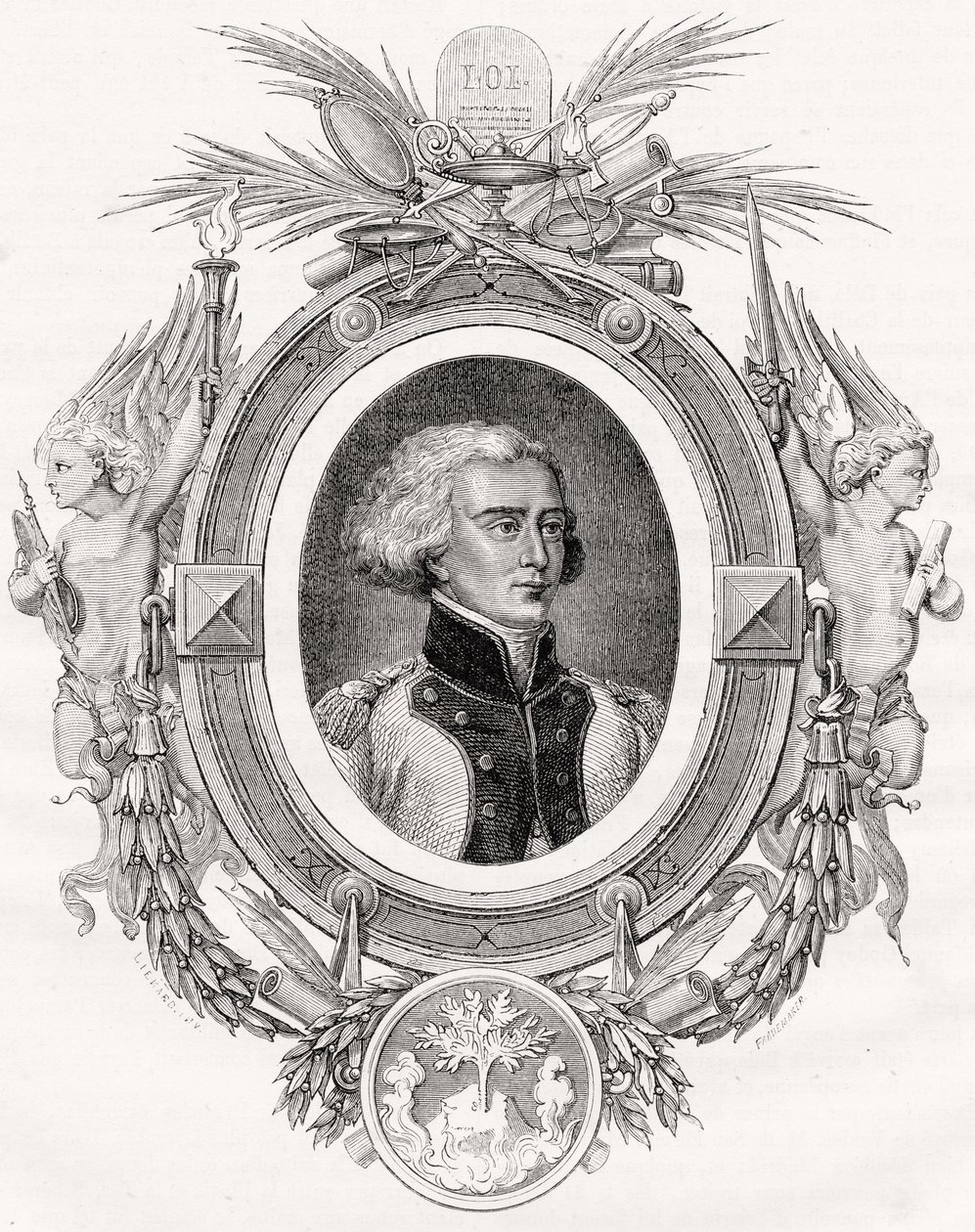 Bon-Adrien Jeannot de Moncey, Conegliano herceg, Linard nyomán Pannemaker-Ligny metszet, Louis Blanc (1811-82) "Histoire de la Revolution Francaise" című művéből alkotó: French School