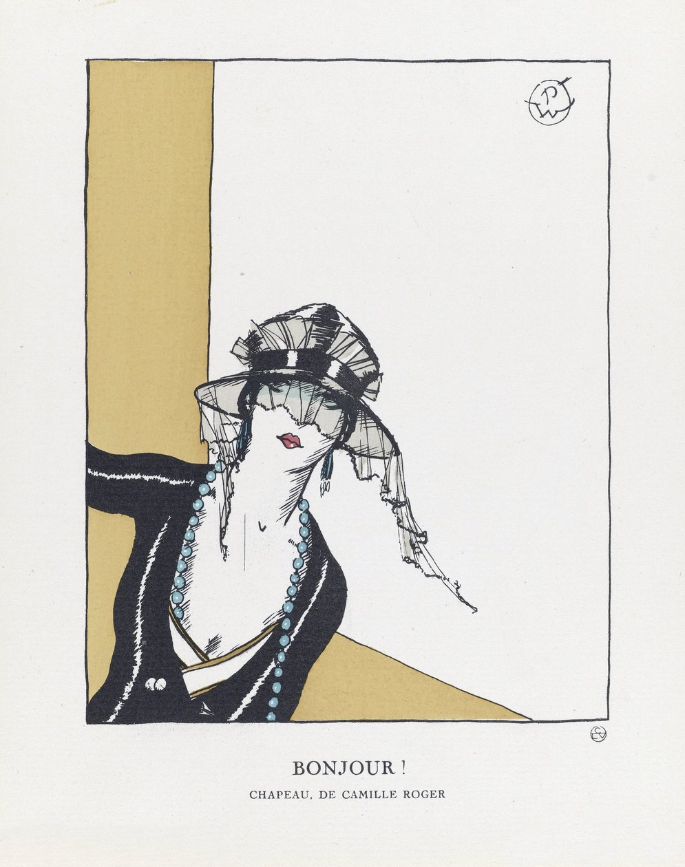 Bonjour, pub. 1921 (sablonnyomás) alkotó: French School