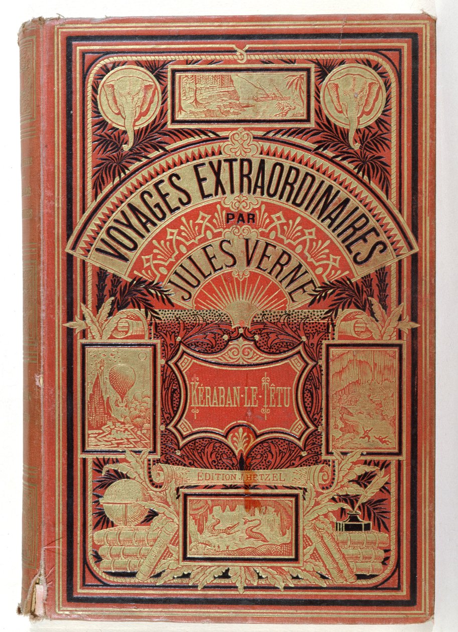 Keraban, a rugalmatlan könyv borítója, Jules Verne (1828-1905), Hetzel kiadások, 1883 alkotó: French School