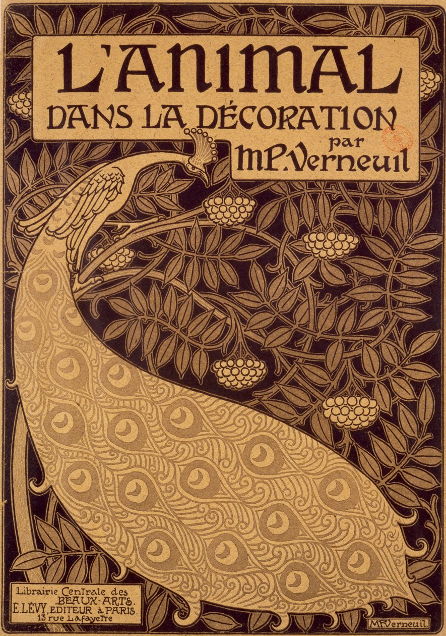 Maurice Pillard Verneuil könyvkabátja LAnimal dans la Decorationhez, 1897. alkotó: French School