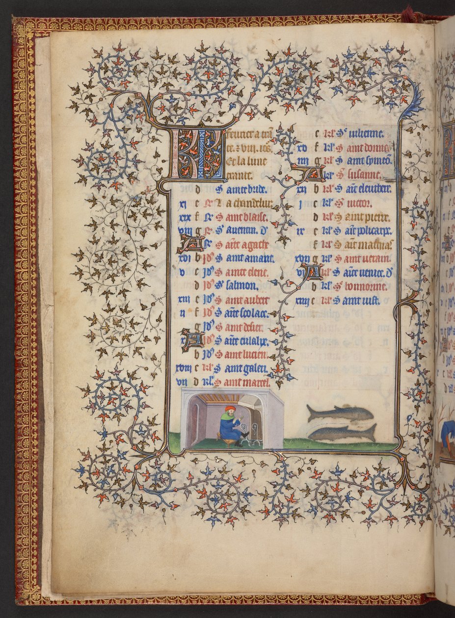 Book of Hours, Add MS 32454 f.2v, Franciaország alkotó: French School