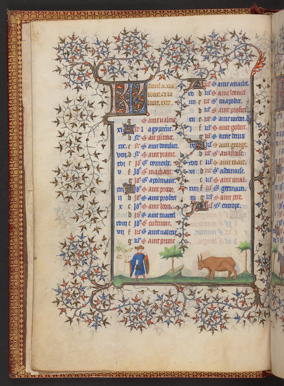 Book of Hours, Add MS 32454 f.3v, Franciaország alkotó: French School
