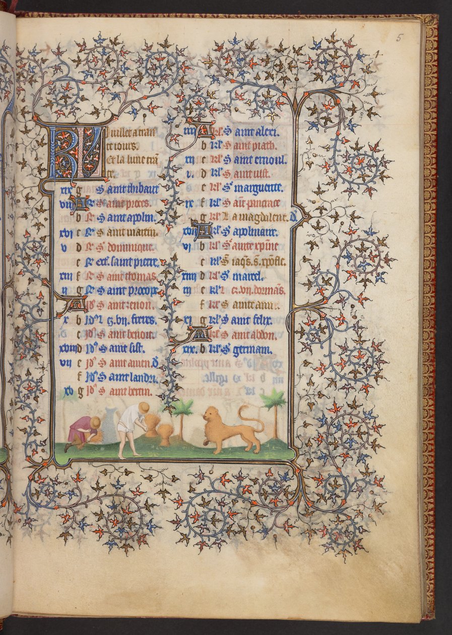 Book of Hours, Add MS 32454 f.5r, Franciaország alkotó: French School
