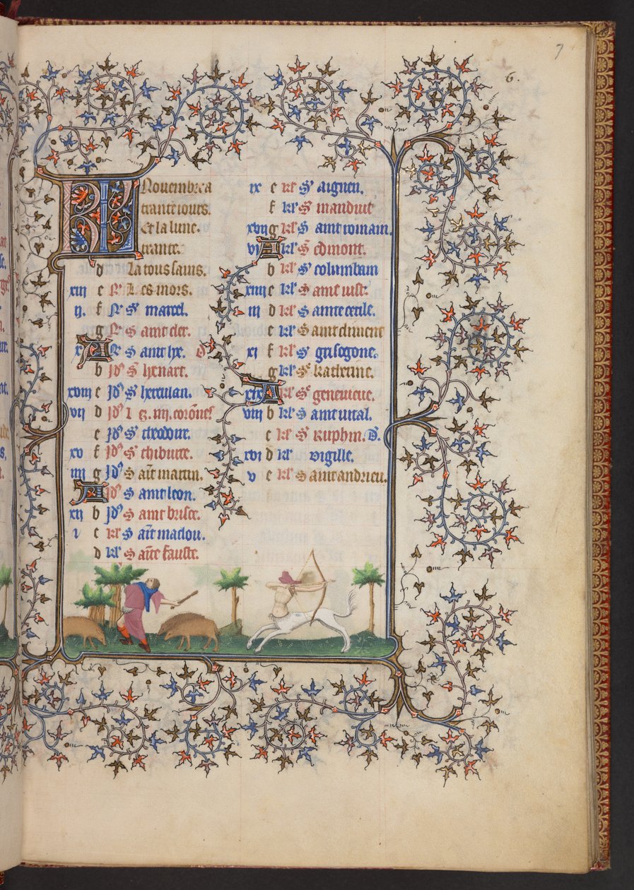 Book of Hours, Add MS 32454 f.7r, Franciaország alkotó: French School