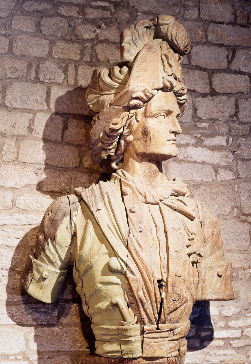 Íjfigura: francia magánember mellszobra. 17. századi Saint Malo, városi múzeum alkotó: French School