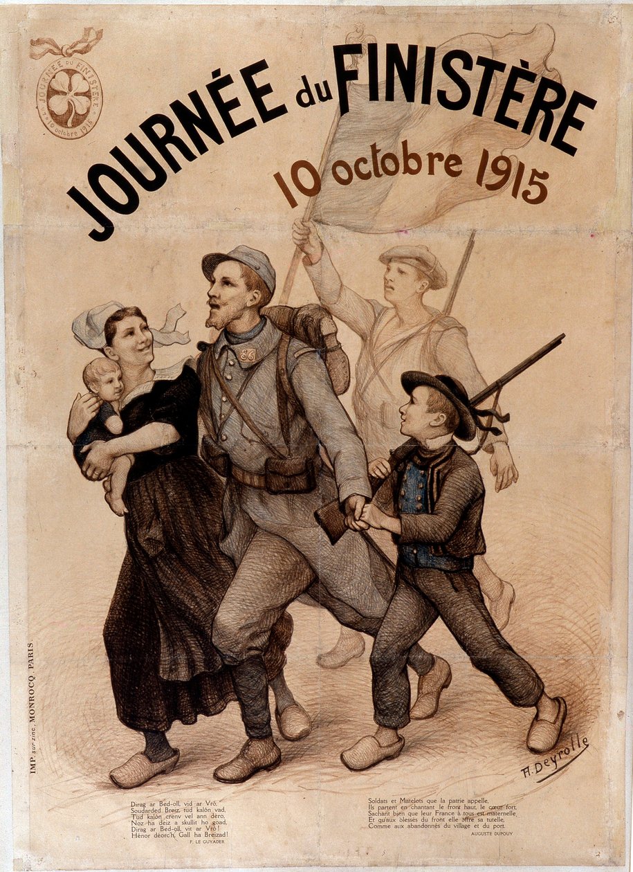Breton katona és családja – A „Finistere Day” plakátja, október 10 alkotó: French School
