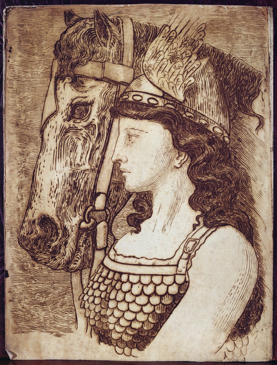 Brunnhilde, Richard Wagner (1813-83) „Die Walkure” című művéhez készült illusztráció (metszet) alkotó: French School