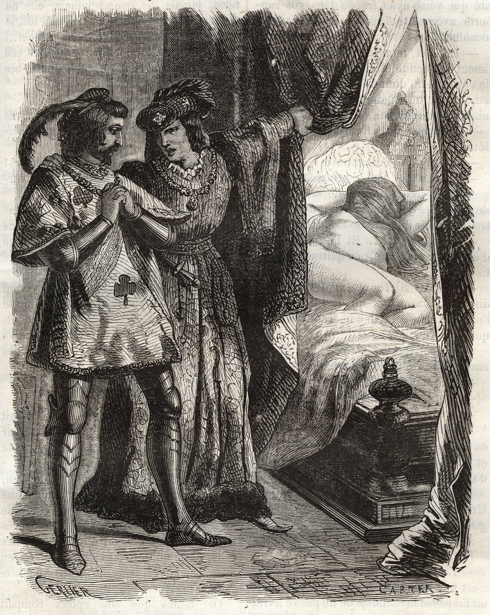 Egy ajtó felemelésével megmutatta a férjnek a saját feleségét, aki meztelenül fekszik. I. Lajos Valois Orléans-i herceg (1372-1407) elhitette Raoul d