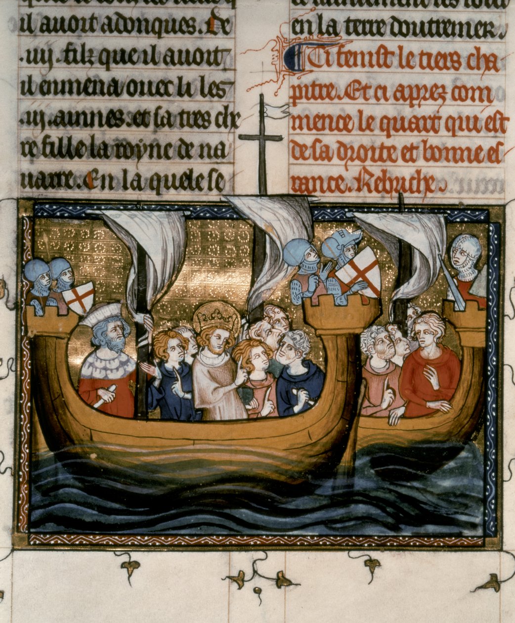 Hetedik keresztes hadjárat: IX. Lajos elindul a hetedik keresztes hadjáratra (1248-54). alkotó: French School