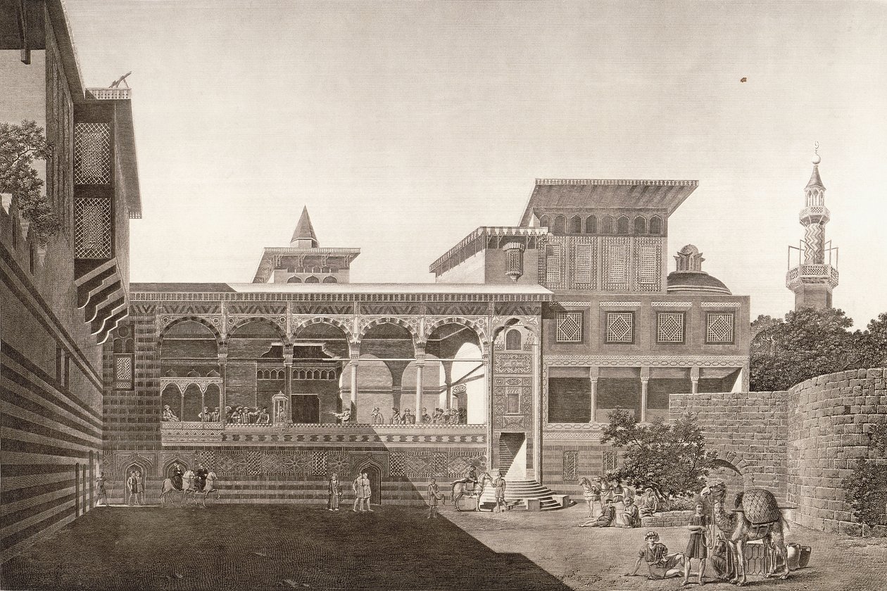 Kairó: kilátás Osman Bey házának belsejére alkotó: French School