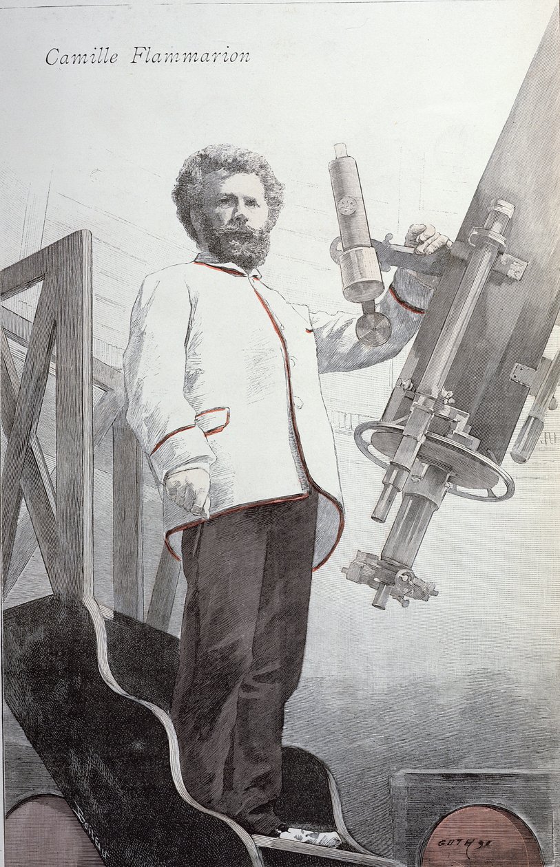 Camille Flammarion (1842-1925) a La Revue Illustre-ből, megjelent 1891 januárjában alkotó: French School