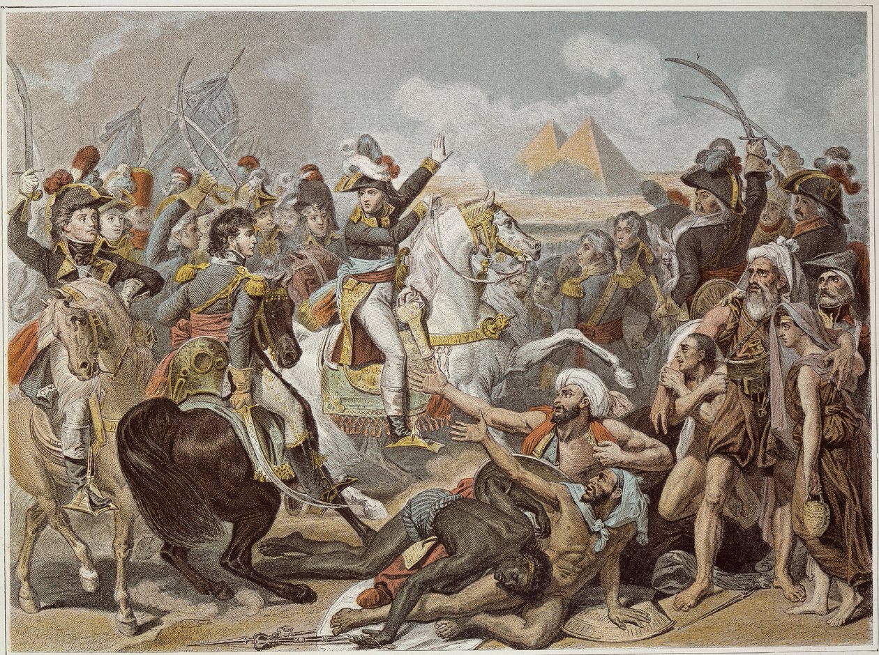 Egyiptom hadjárata (expedíciója) (1798-1801): Napóleon a piramisok csatájában (július 21. alkotó: French School
